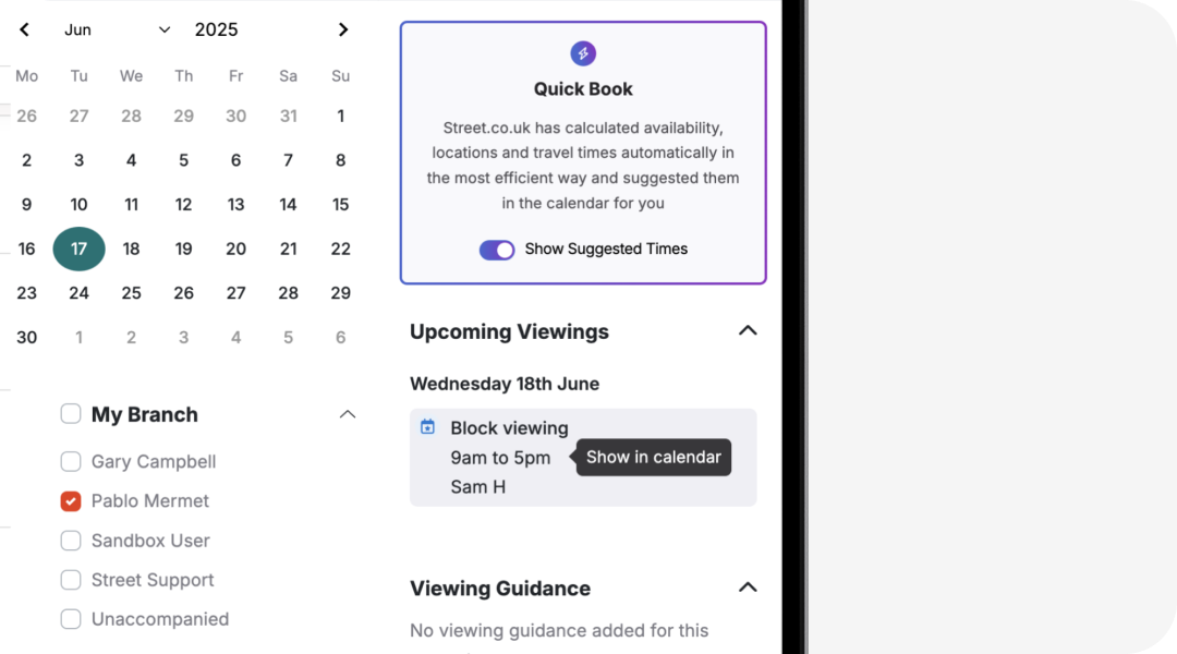 Easily spot block viewings in your calendar