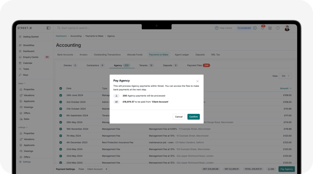 Bulk process payments to make.