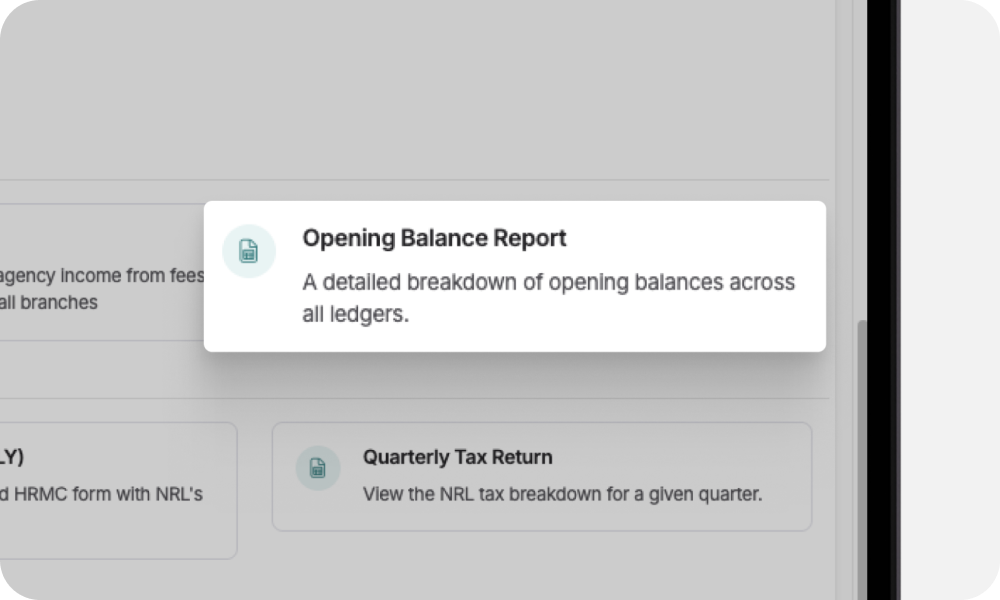 See all your opening balances in one clear report.