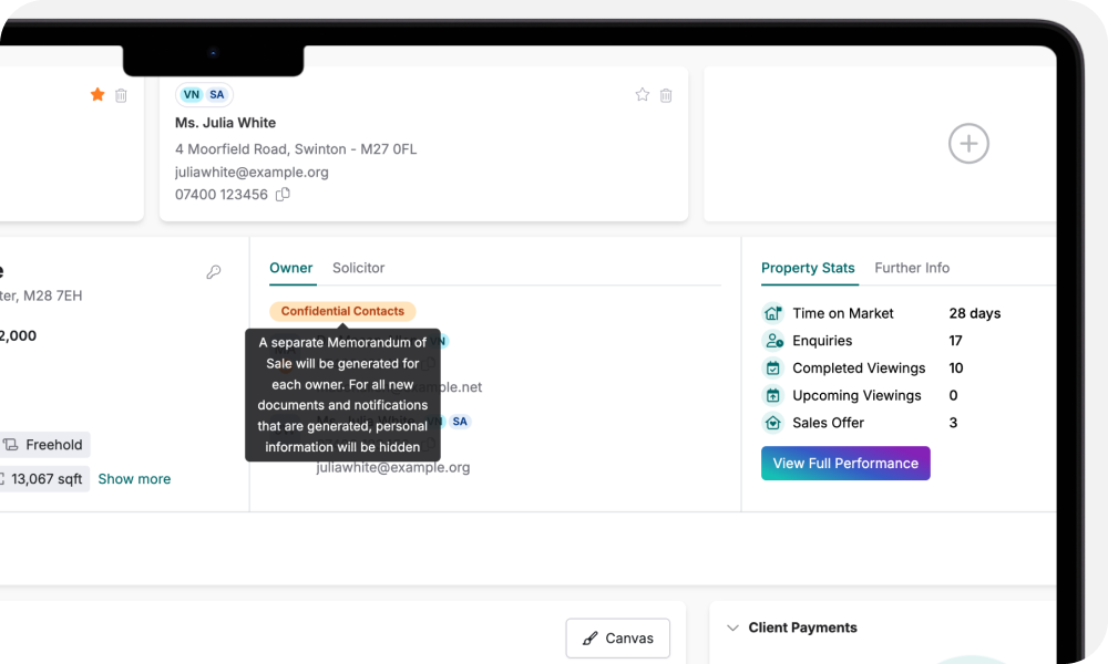 Built-in protection for sensitive sales