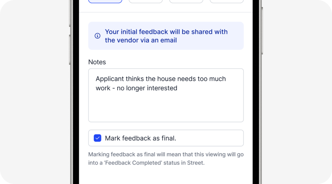 Mark viewing feedback as final