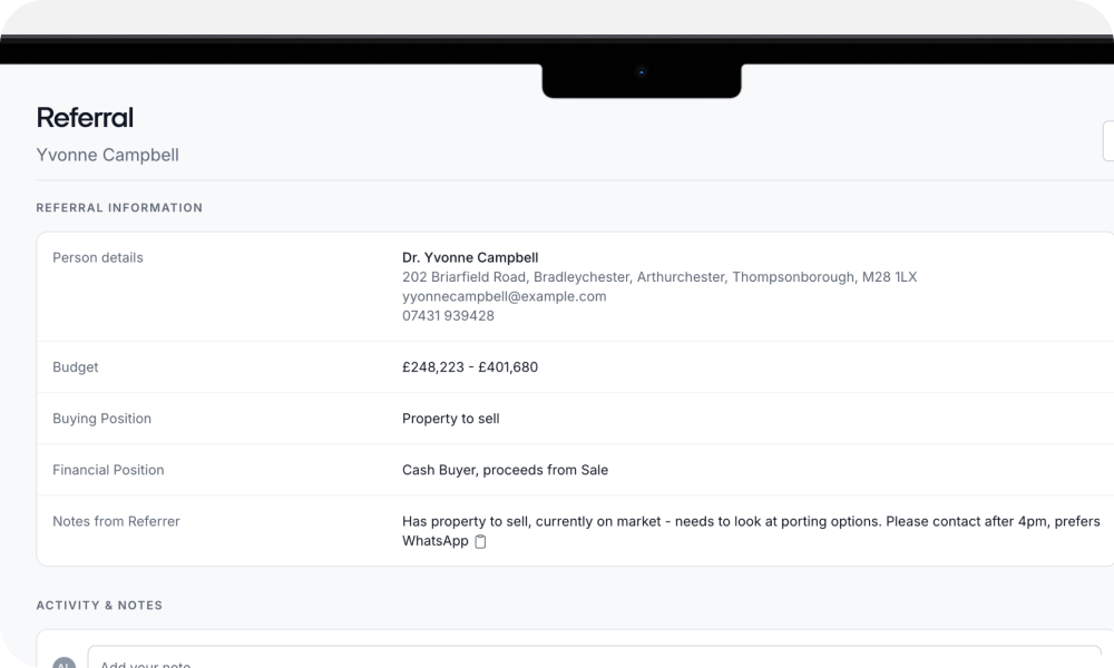 One-click referral management tools.