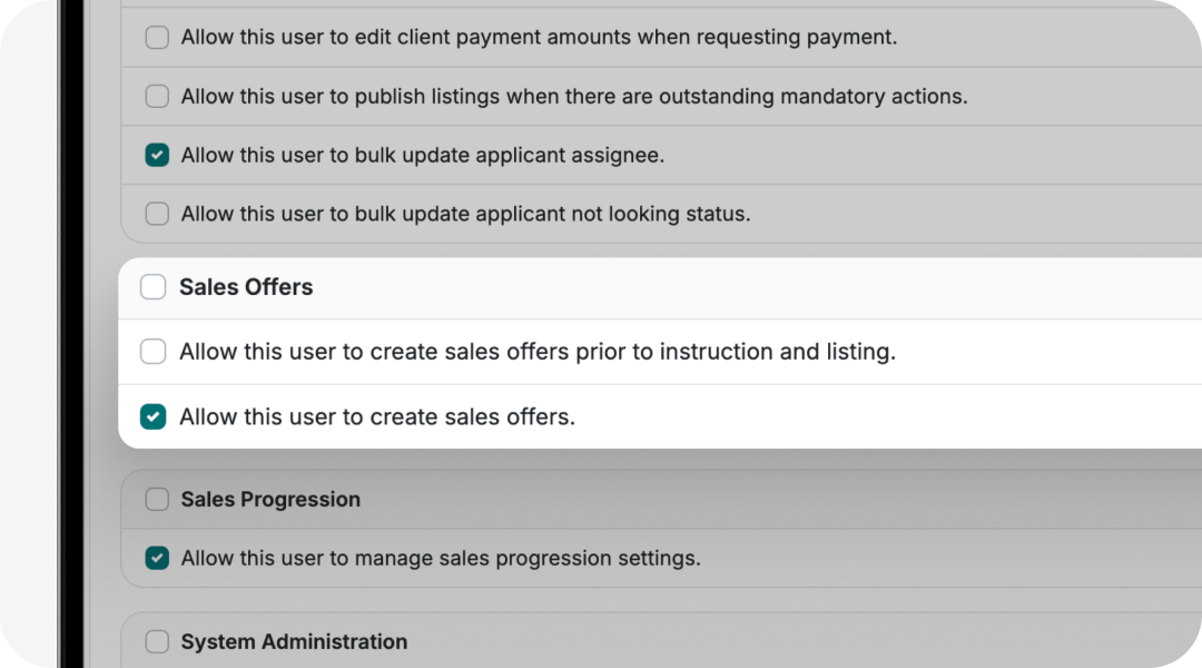 More control over creating sales offers