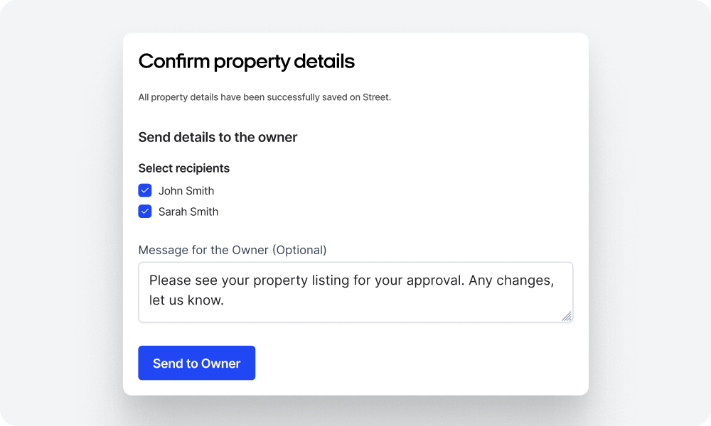 Streamlined listing approvals for multi-owner properties.