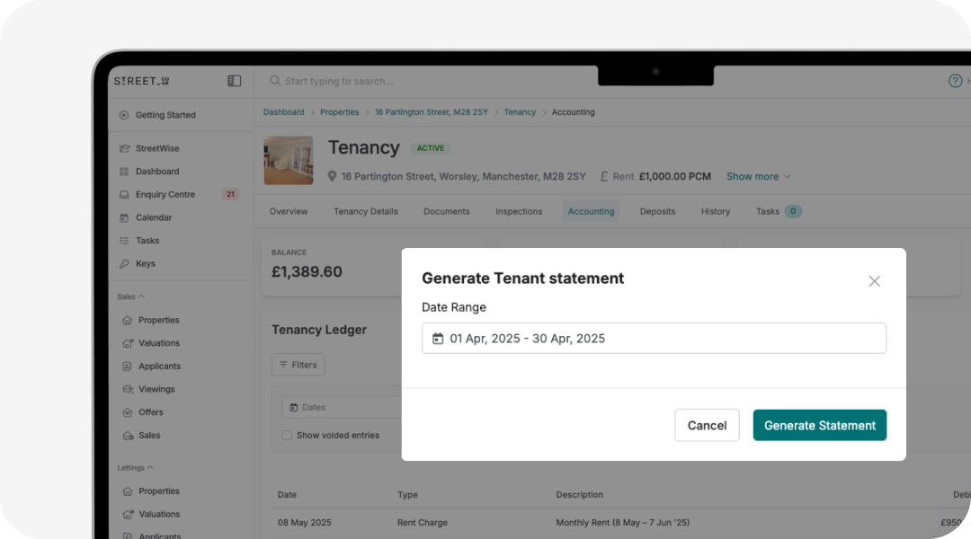 Tenant statements in seconds