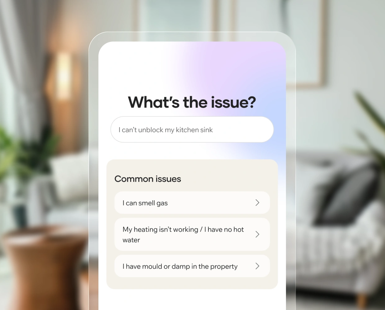 Maintenance reporting in the tenant app