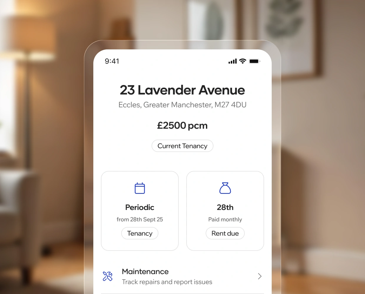 Tenancy information in the tenant app