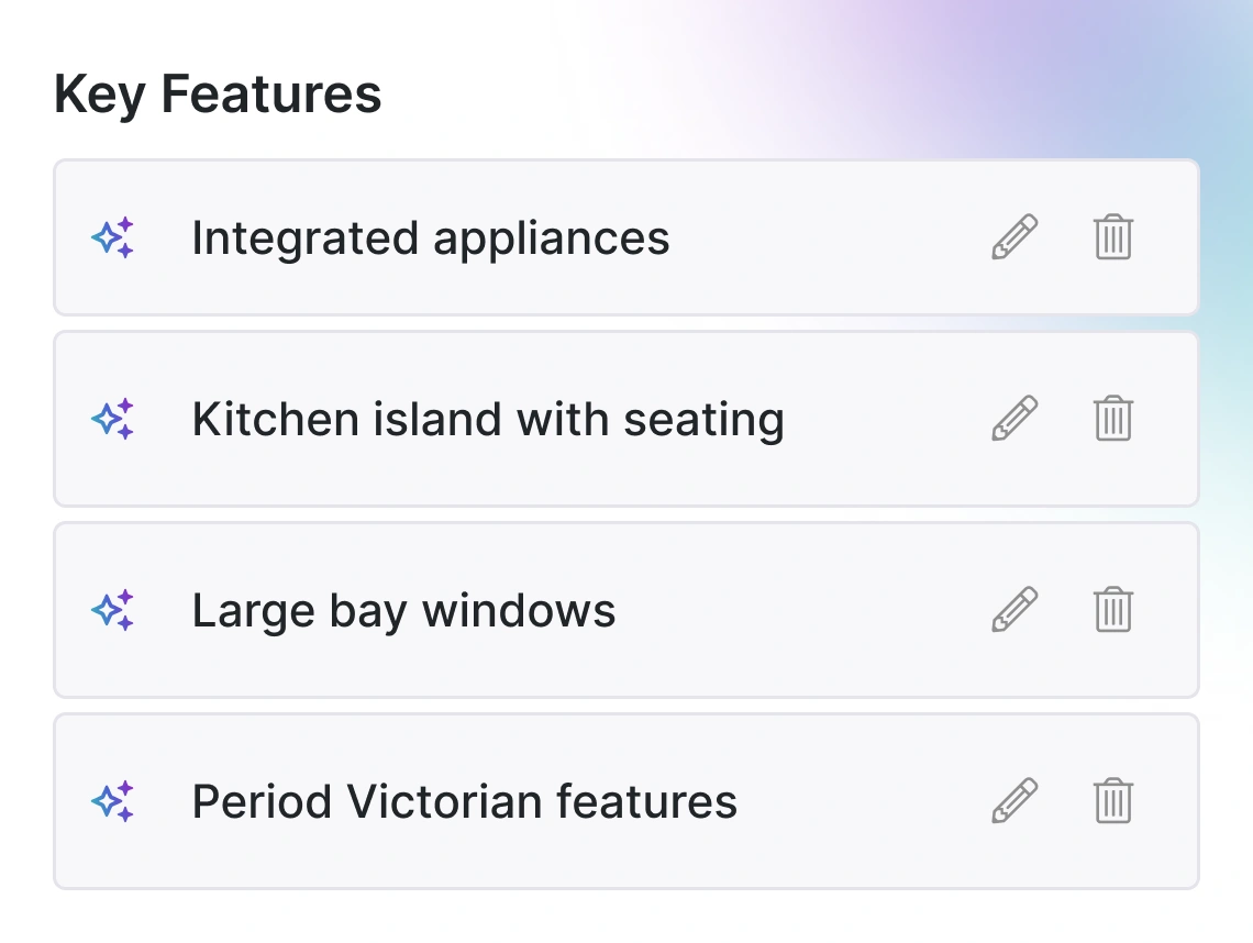 Key features from photos