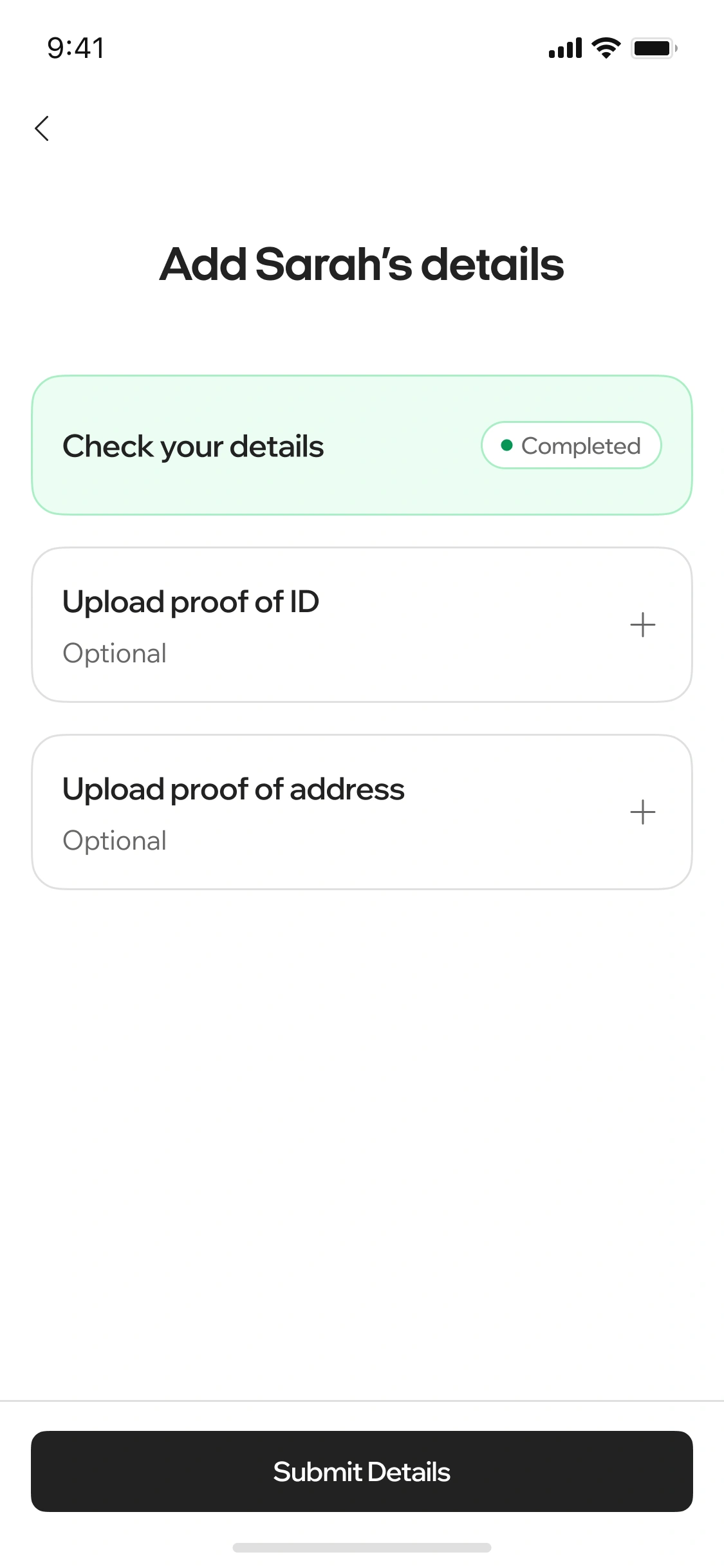 AML checks on a contact record