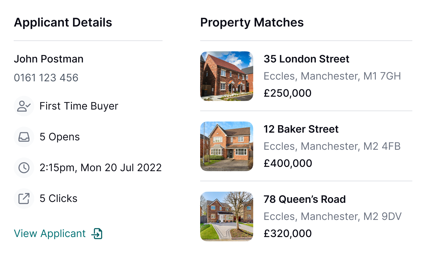 Street.co.uk Applicant Matching