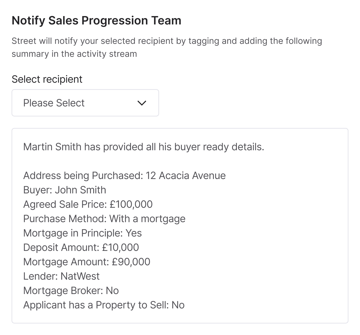 Street.co.uk showing a blocked property onboarding step until mandatory AML and compliance checks are complete.