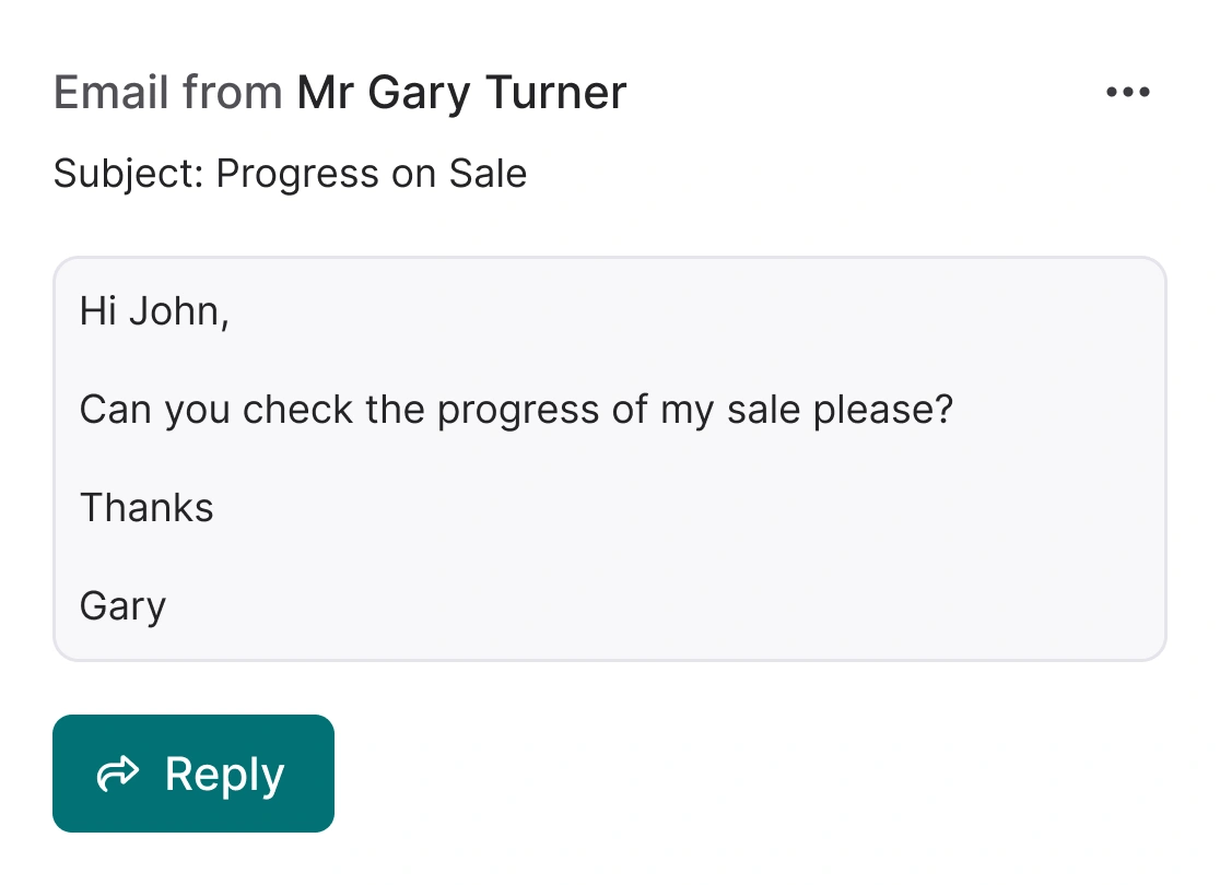 Client reply on the right deal