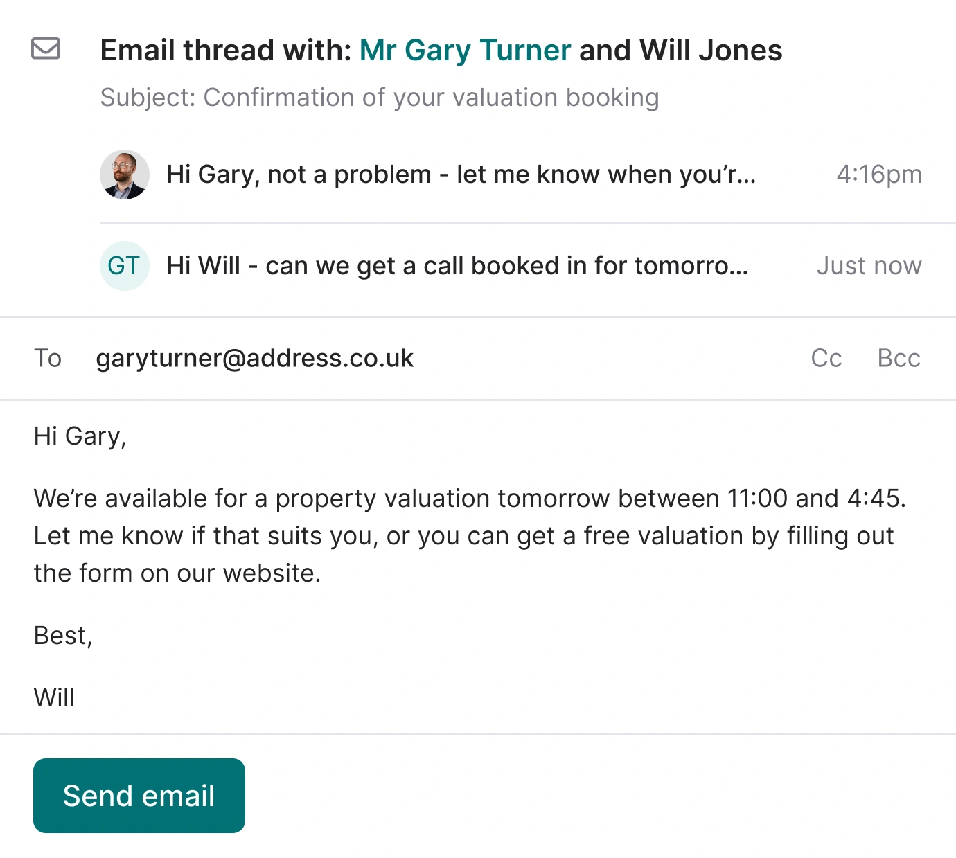 Reply from the activity stream