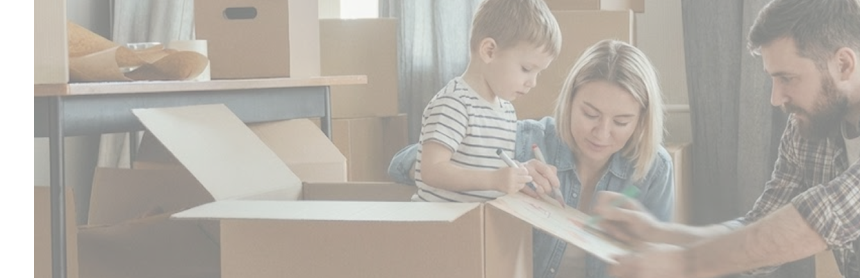 Movers outside their new home