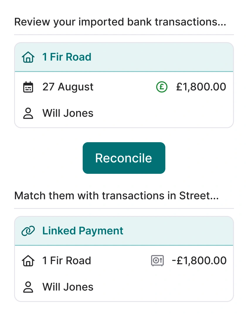 Street client accounting payment features