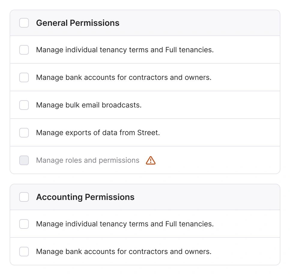 Custom roles in Street