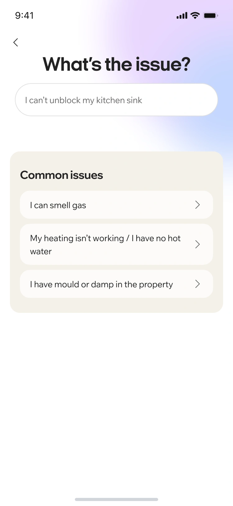 Tenant experience screenshot