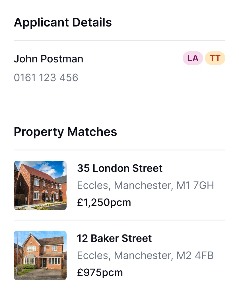 Tenant finding dashboard