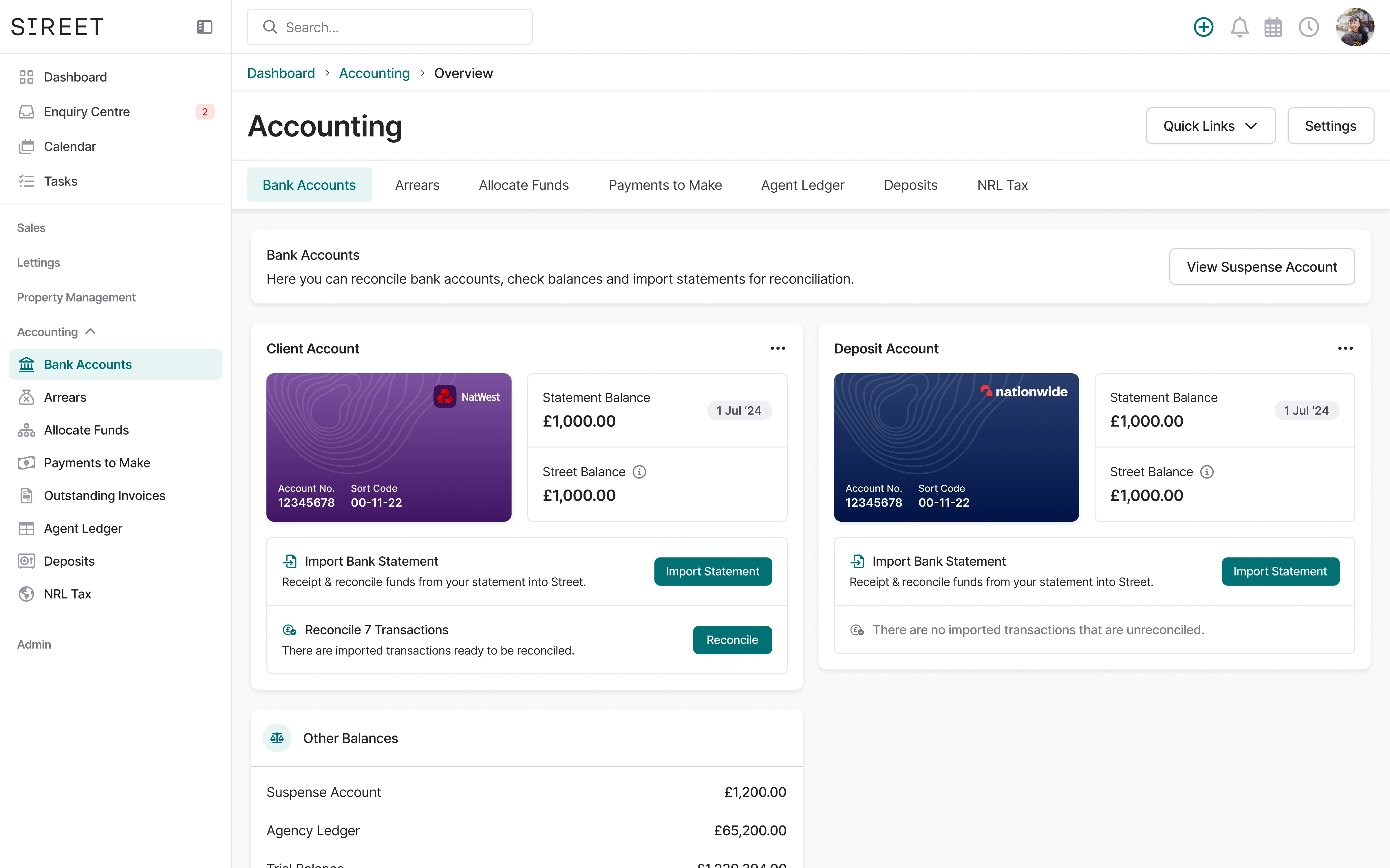 Street client accounting platform
